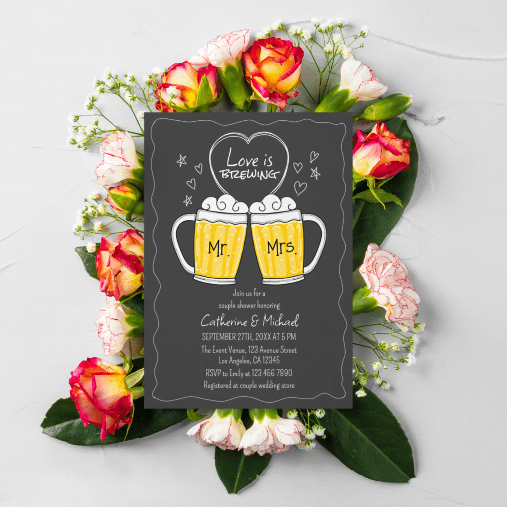 beer glasses wedding invitation2