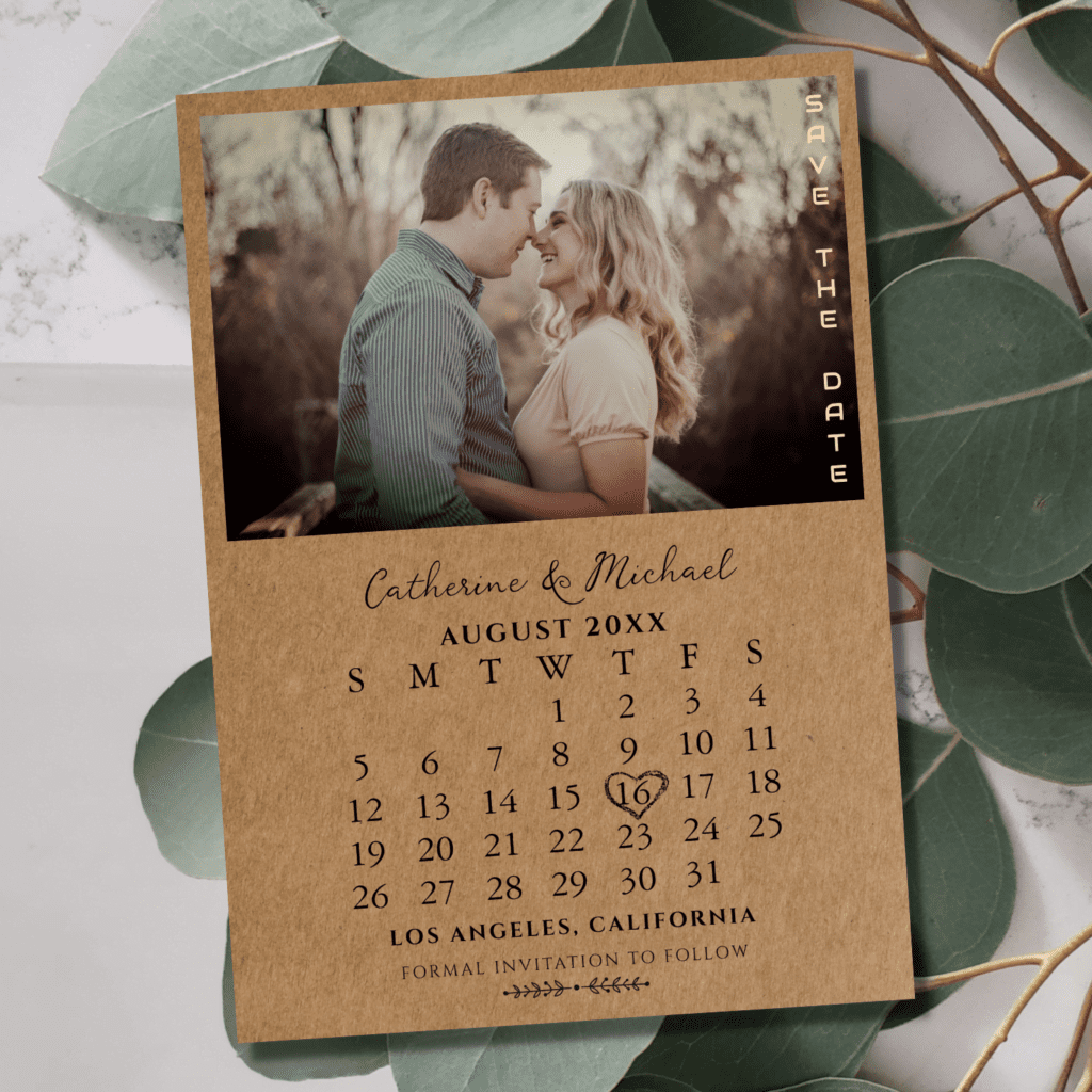 calendar style save the date
