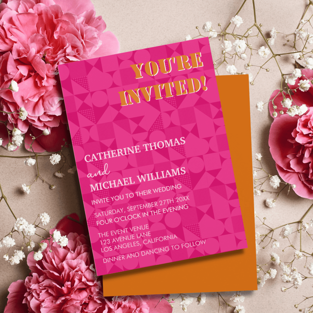 colorful pink and orange wedding