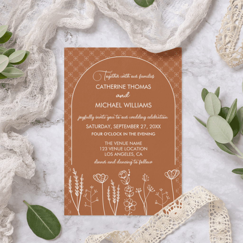 terracotta bohemian wedding