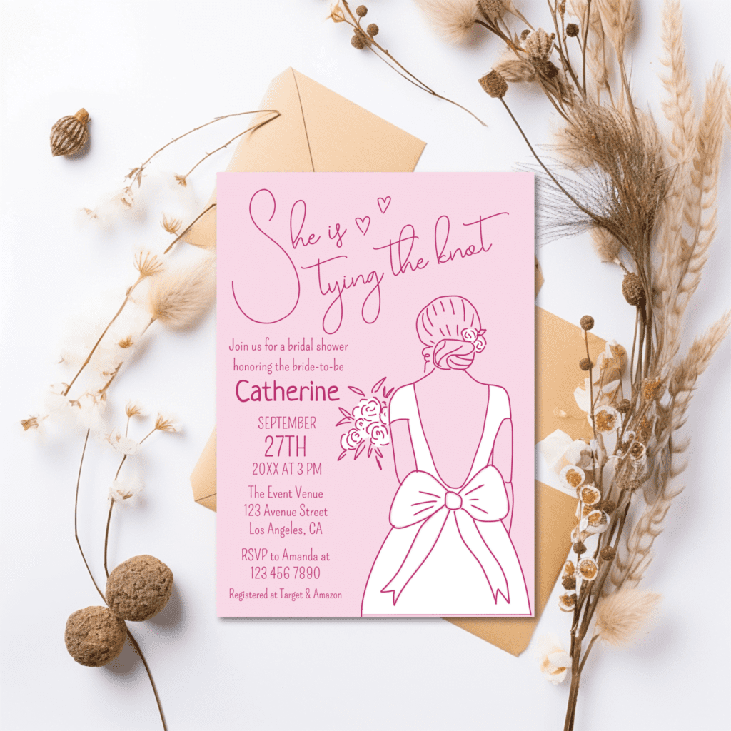 wedding dress bridal shower invitation