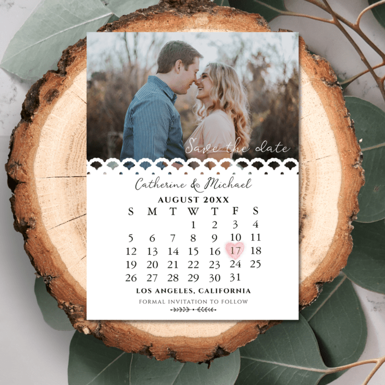 The Charm Of Calendar Style Save The Date Wedding Invitations