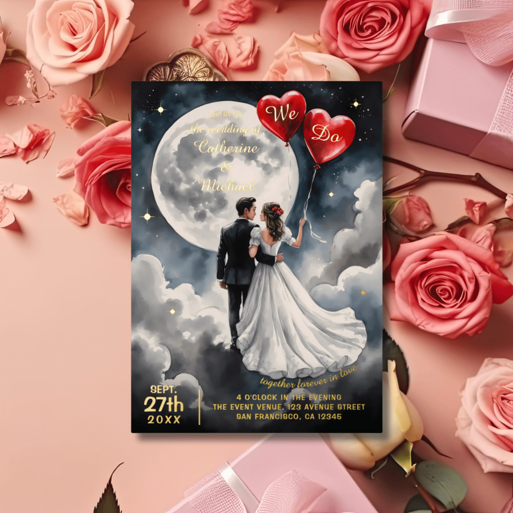 valentine's day wedding invitation