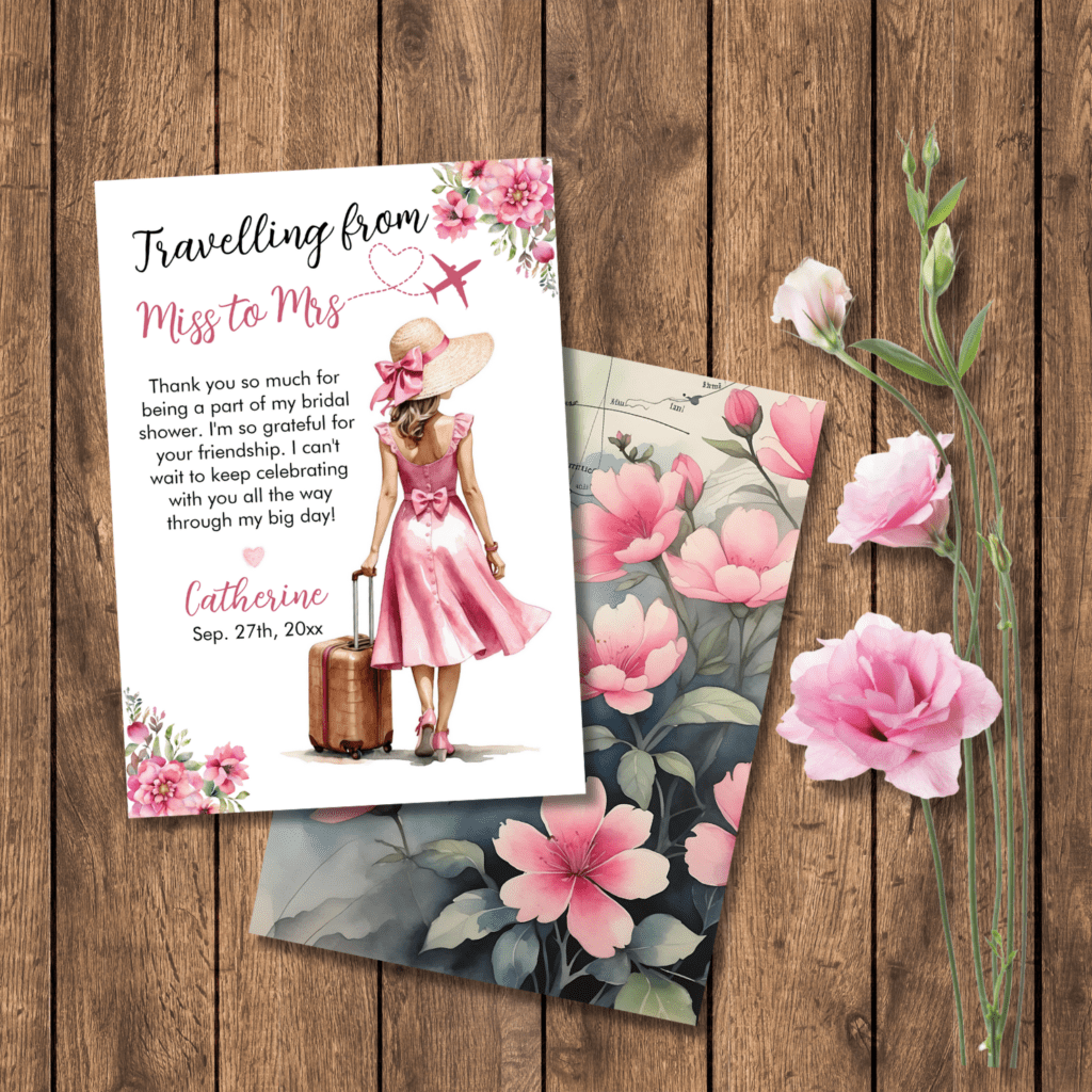 travel bridal shower thankyou
