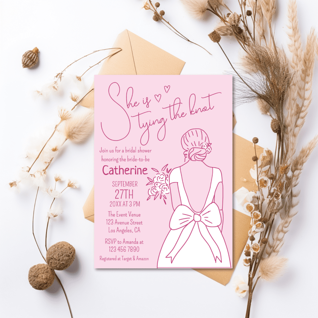 wedding dress bridal shower invitation